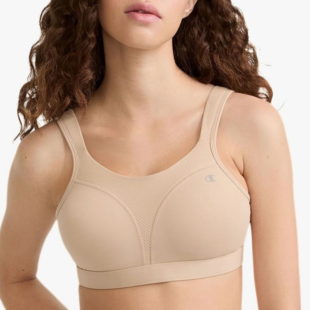 Champion Sports bra adjustable soft cup compression ivory size 34 DD
